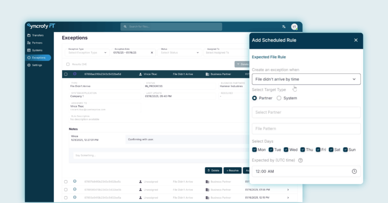 Syncrofy FT Exceptions